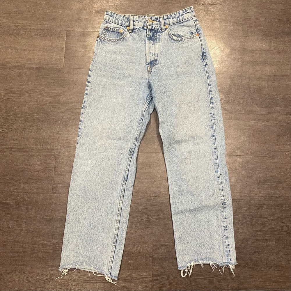 Zara hi-rise straight leg jeans